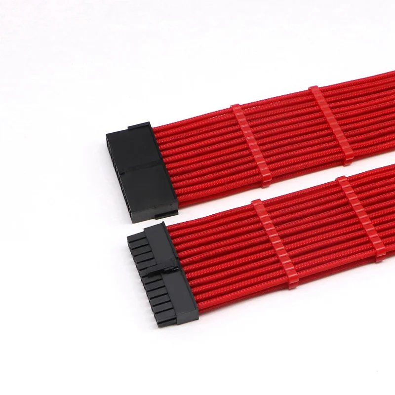 Удлинительный кабель 30 см с одним рукавом для материнской платы 24Pin CPU/ATX/EPS Папа
