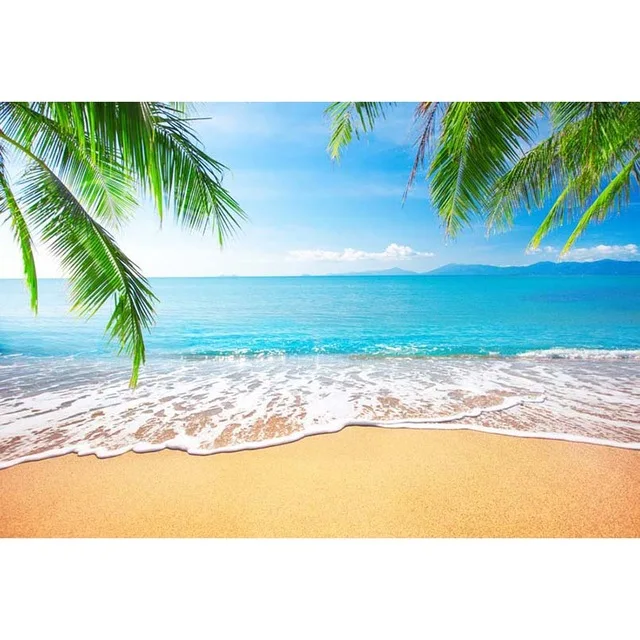 

Vinyl Photography Background Seaside Ocean Beach Blue Sky Wedding Fotografia Backgrounds for Photo Studio