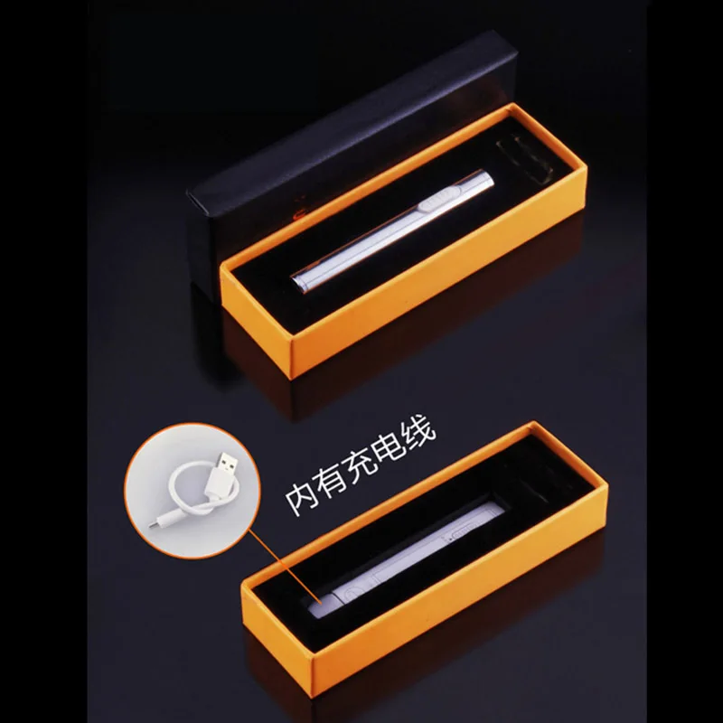 Зажигалка с USB зарядкой мини тонкая зажигалка металлическая перезаряжаемая