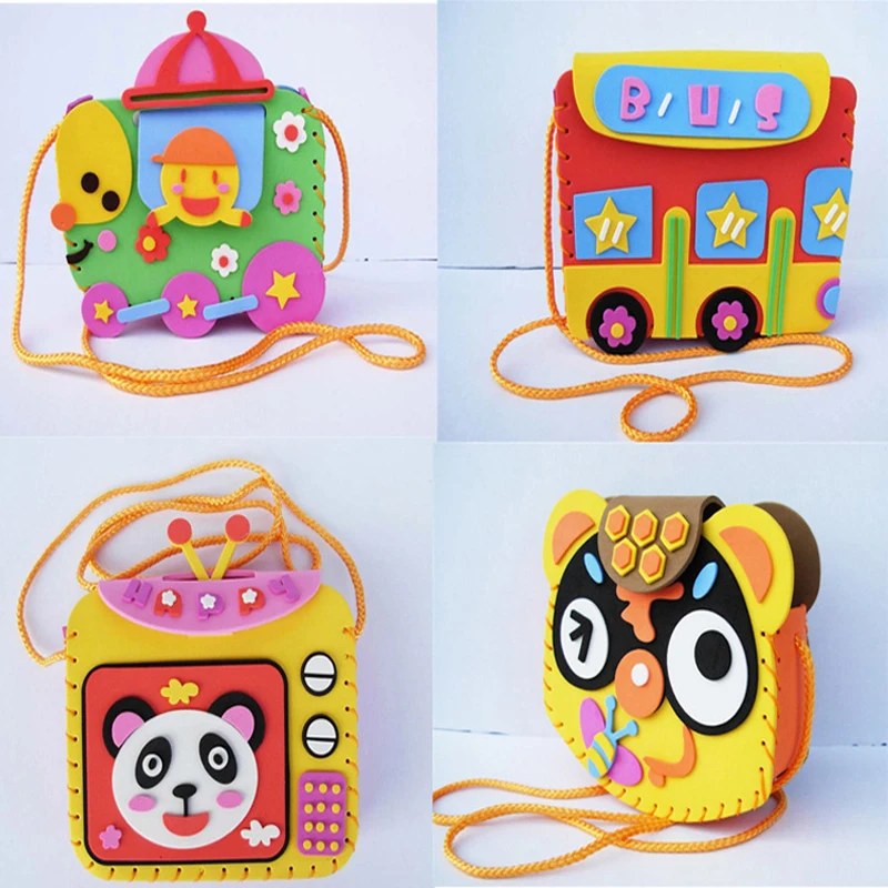 1PCS Multicolor Kids DIY Hand-made Paste Backpack Model Building Kits Educational Toys Assembling Classic Toy | Игрушки и хобби