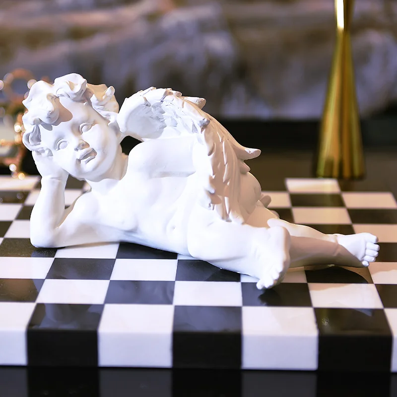 Американские фигурки Ангела Купидона римская мифологическая статуя Художественная Скульптура изделия из смолы украшение дома свадебный подарок R782