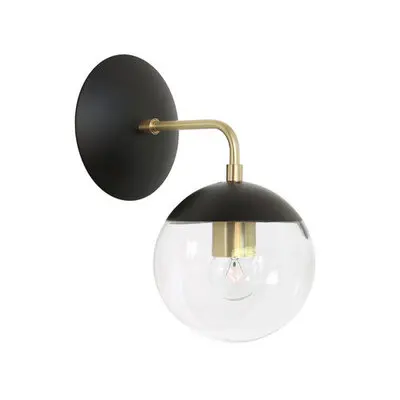 Brass A Медный стеклянный шар светодиодный настенный светильник Magic Bean Globe молекулярный латунный настенный светильник головной светильник s для ресторана ванной комнаты зеркало прикроватное - Цвет абажура: Brass A