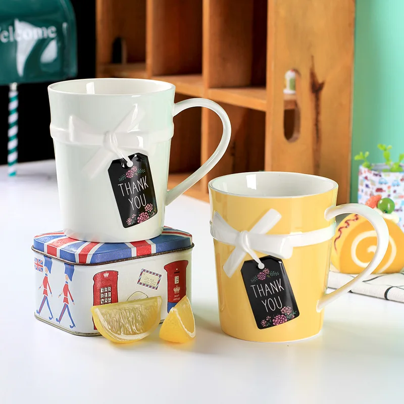 Новое поступление керамическая кружка в стиле 3D с бантом красивая креативная для