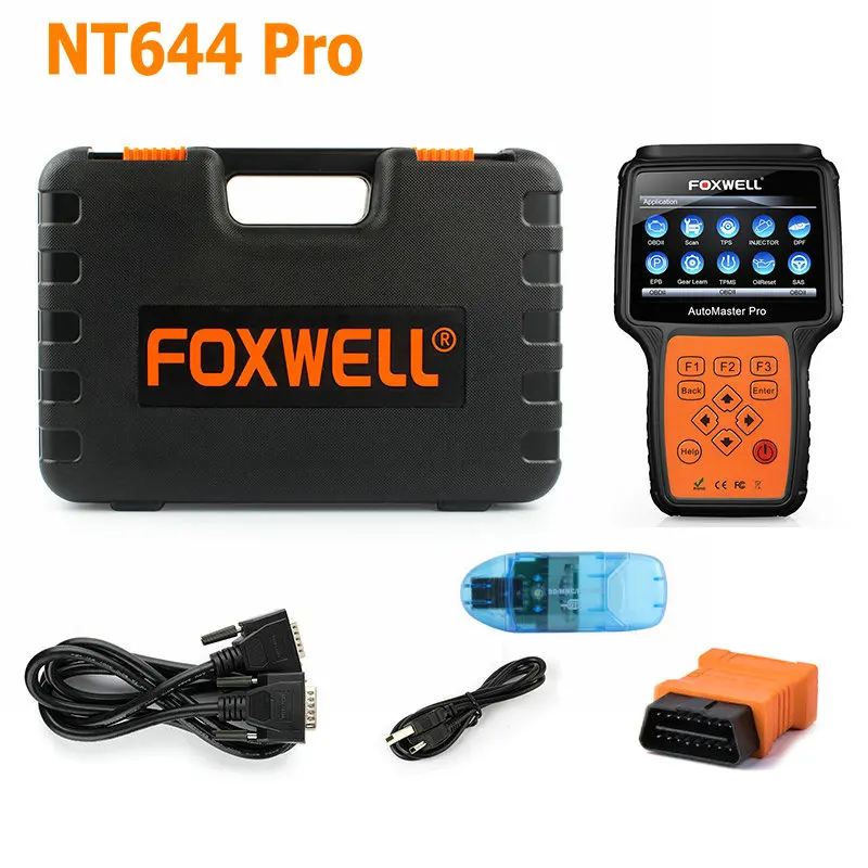 Foxwell NT644 Pro OBD2 OBD полная система автомобиля Diagnsotic инструмент поддержка BRT/сброс масла/SRS/EPB/DPF/TPMS лучший ручной Авто сканер - Цвет: basic package