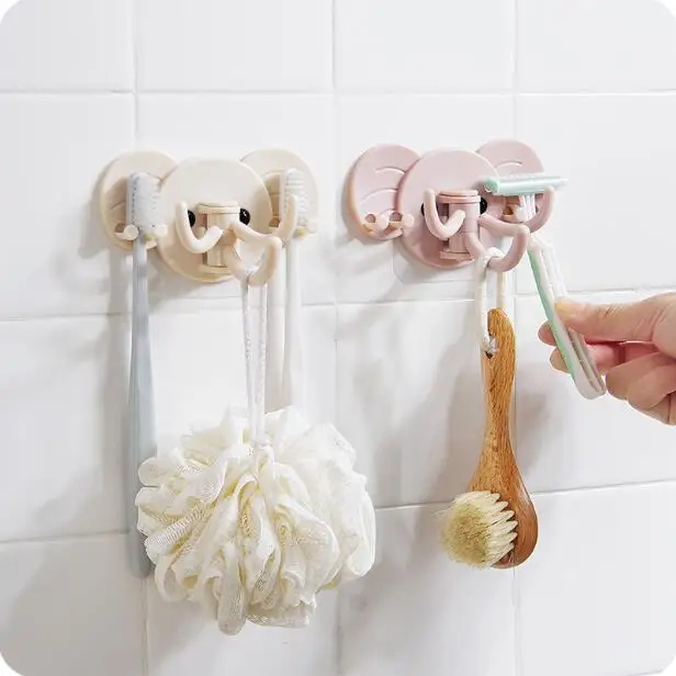 

Paste Wall Hooks Bathroom Organizer Toothbrush Rack 2 PCS/Lot Strong Adhesive Wall Hanger