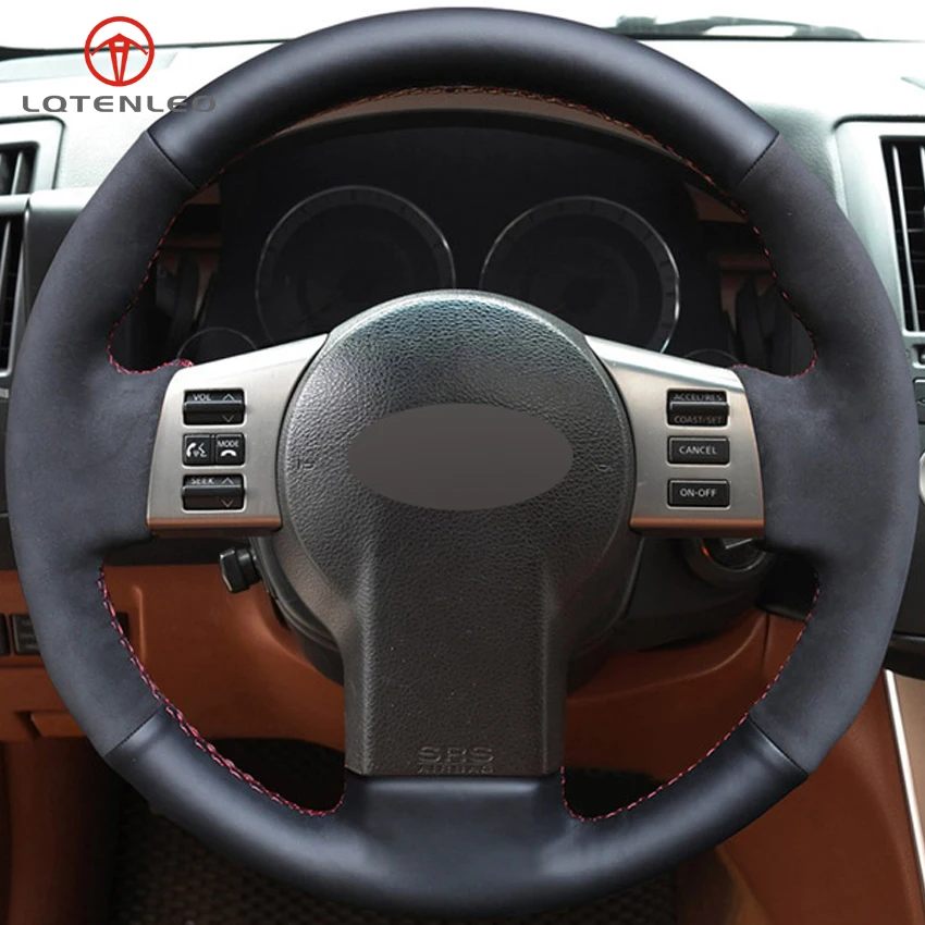 LQTENLEO черный натуральная кожа замша DIY автомобиля Руль Обложка для Infiniti FX FX35 FX45 2003-2008 Nissan 350Z 2003-2009