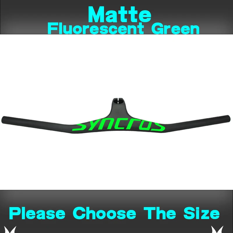 Black Green Matte Syn Custom Champion MTB велосипедный стояк-17 градусов однообразный Интегрированный руль со стволом 3 к черный матовый углеродный MTB руль - Цвет: Black Green Matte