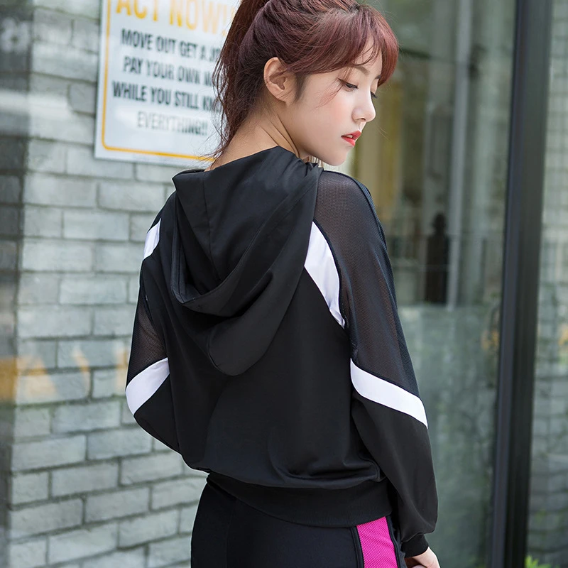 Спортивная одежда для женщин дышащая пестрая с молнией|yoga top|clothing fitnesstop yoga |