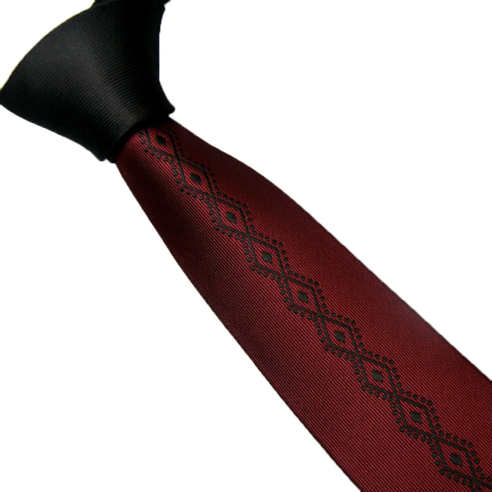 Мужские галстуки для костюма LAMMULIN с черным узлом контраст бордовое галстуком в