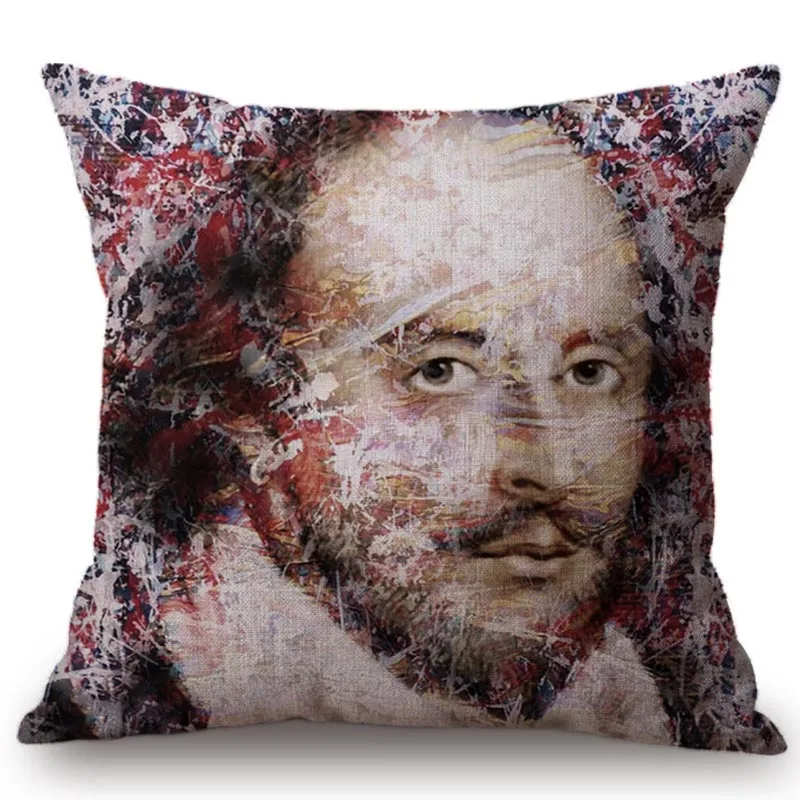 Наволочка для подушки из хлопка и льна с изображением знаменитостей|cushion cover|painting