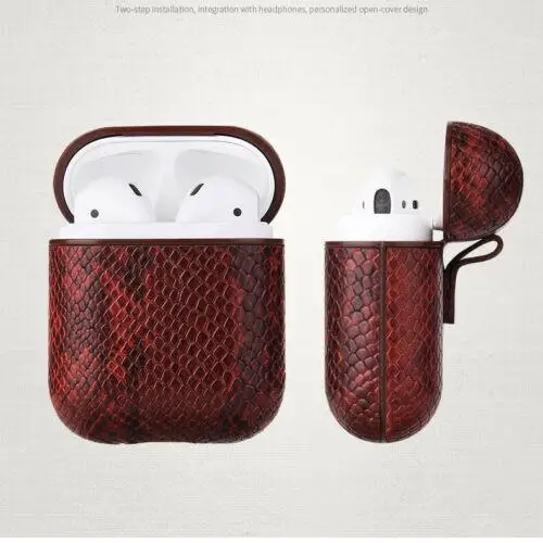 Ostart Новые Роскошные Наушники кожаный защитный чехол для Apple AirPods зарядный чехол