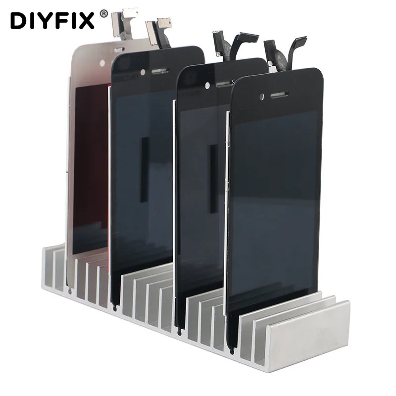 

for iPhone Samsung LCD Panel Refurbish Support Station Phone Repair Tools Aluminum Metal LCD PCB Holder Tray Slots