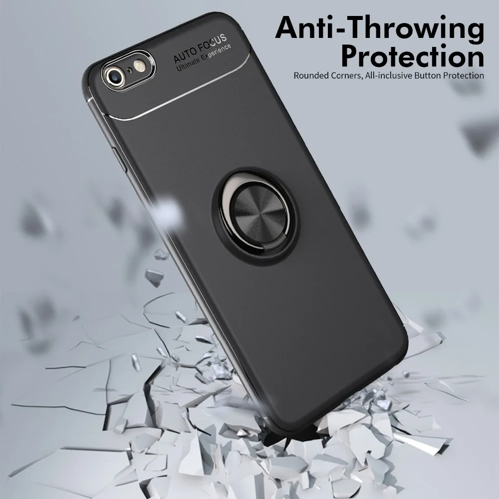 Soft TPU Case For iPhone 7 8 X Xs XR Max Auto Focus Invisible Ring Holder cover 7plus 6s Plus free shipping |