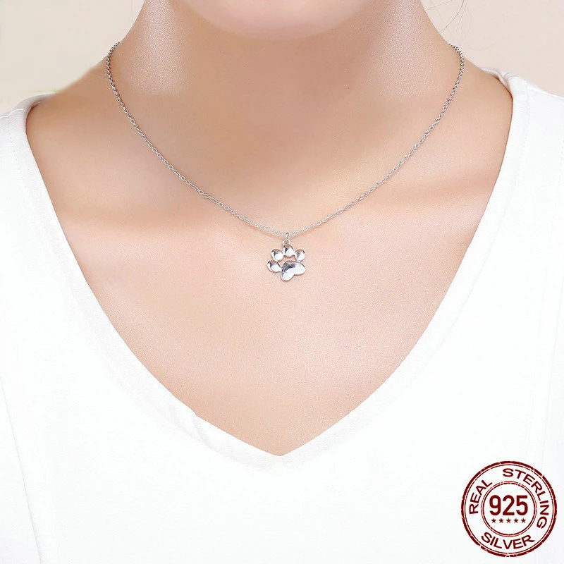 1 шт. милые животные отпечатки собачьих лап кошка следы колье с подвеской в виде