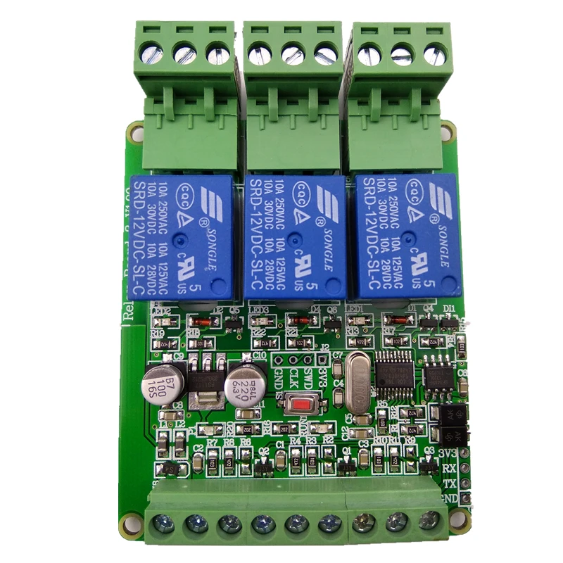 3-полосный релейный выход Modbus RTU с 3 входами RS485 TTL |