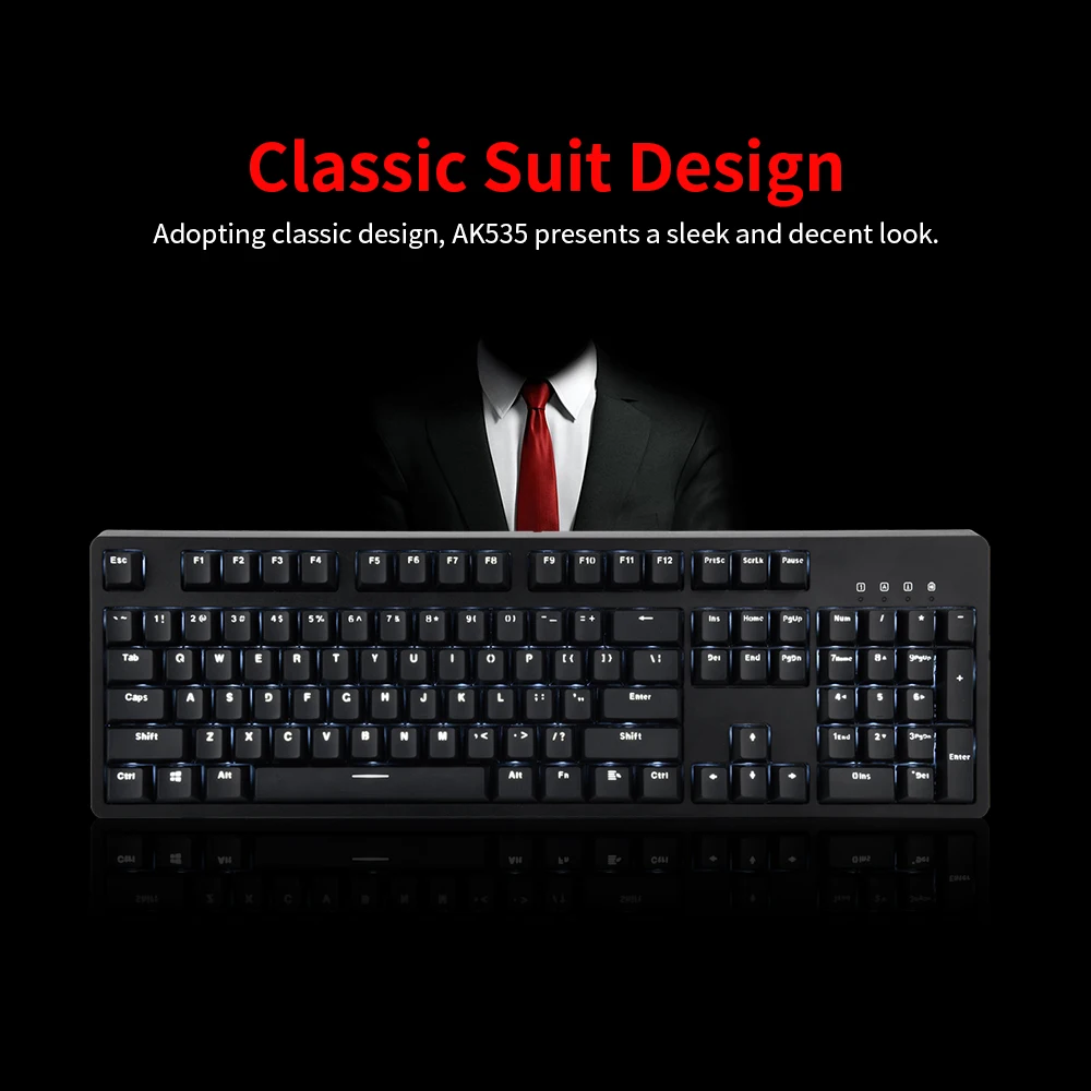 Ajazz AK535 104 клавишная Проводная эргономичная Механическая игровая клавиатура