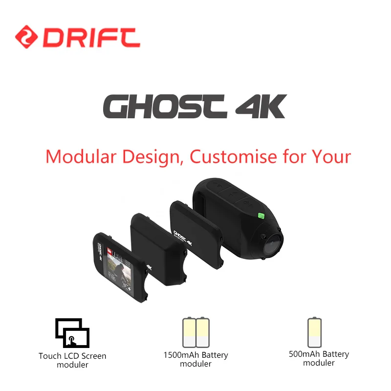 Drift Ghost 4K версия мотоцикла Экшн-камера Ambarella Спортивная мини-камера ARM 12MP CMOS EIS поворотный объектив Wi-Fi прямая трансляция