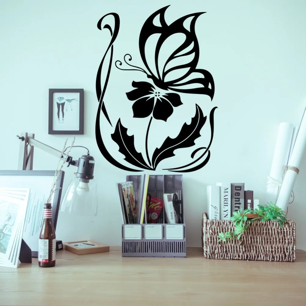 Резная креативная бабочка цветок полые DIY настенные наклейки для гостиной фон