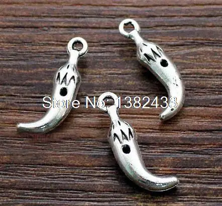25 шт.-подвески для перца чили, Античные тибетские серебряные 3D Подвески для перца чили 7x23мм