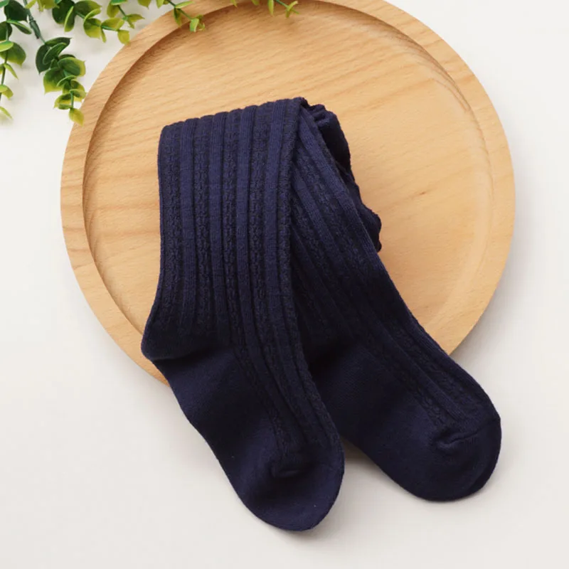 Зимние детские колготки для девочек вязаные маленьких теплые однотонные