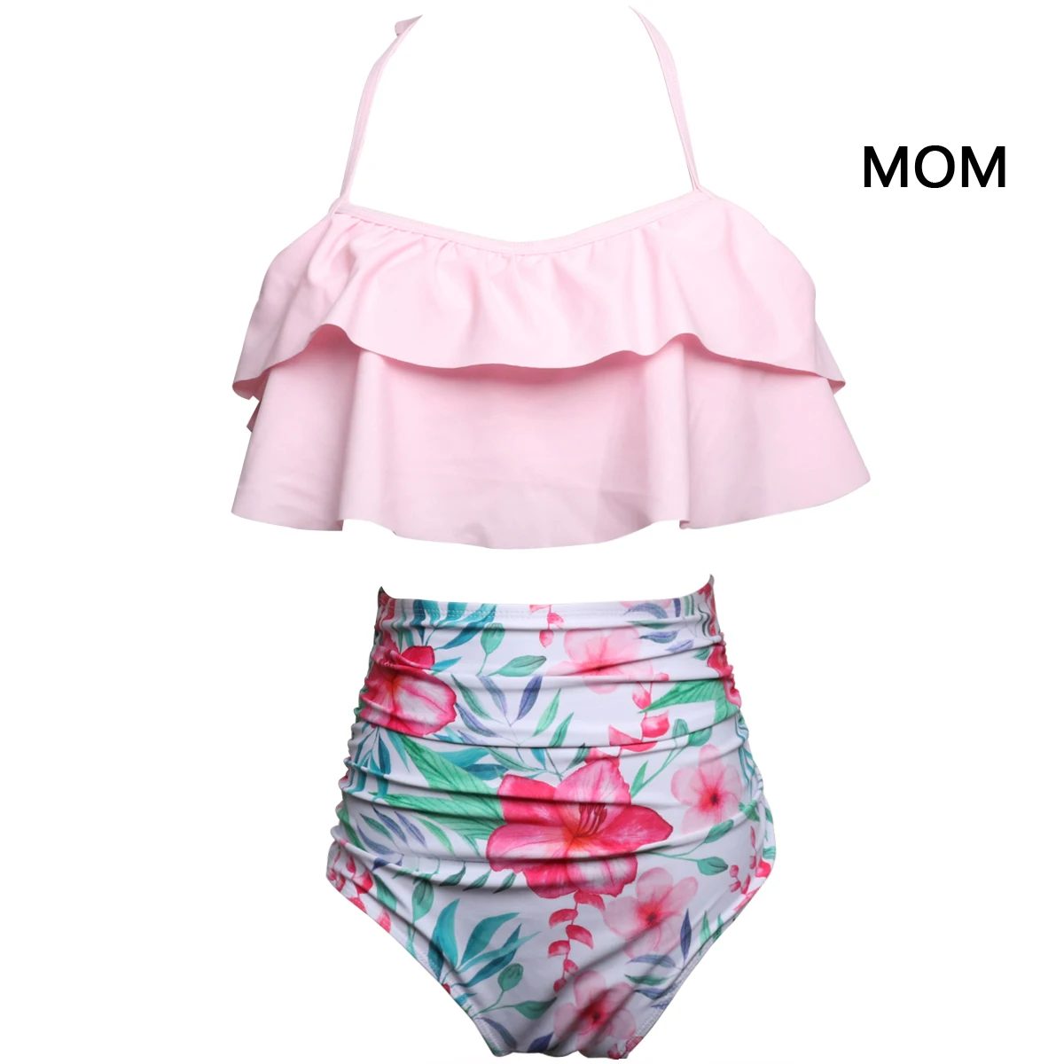 mother bathing suit Новинка, бикини, женский купальник с высокой талией, купальный костюм размера плюс, купальник с пуш-ап, комплект бикини, винтажная пляжная одежда для всей семьи - Цвет: mother bathing suit
