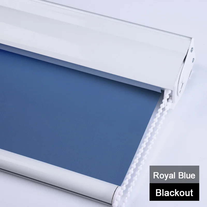 Blackout-Royal Blue CASAYA сверхпрочные рулонные шторы С Пылезащитным покрытием, легко очищающие оконные шторы, затемненные шторы для офиса, кровати, гостиной, 1 м x 1 м - Цвет: Blackout-Royal Blue