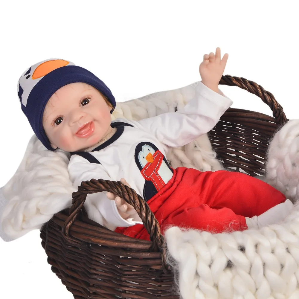 Реалистичные 22 дюйма Мягкие силиконовые виниловые Реборн детские куклы