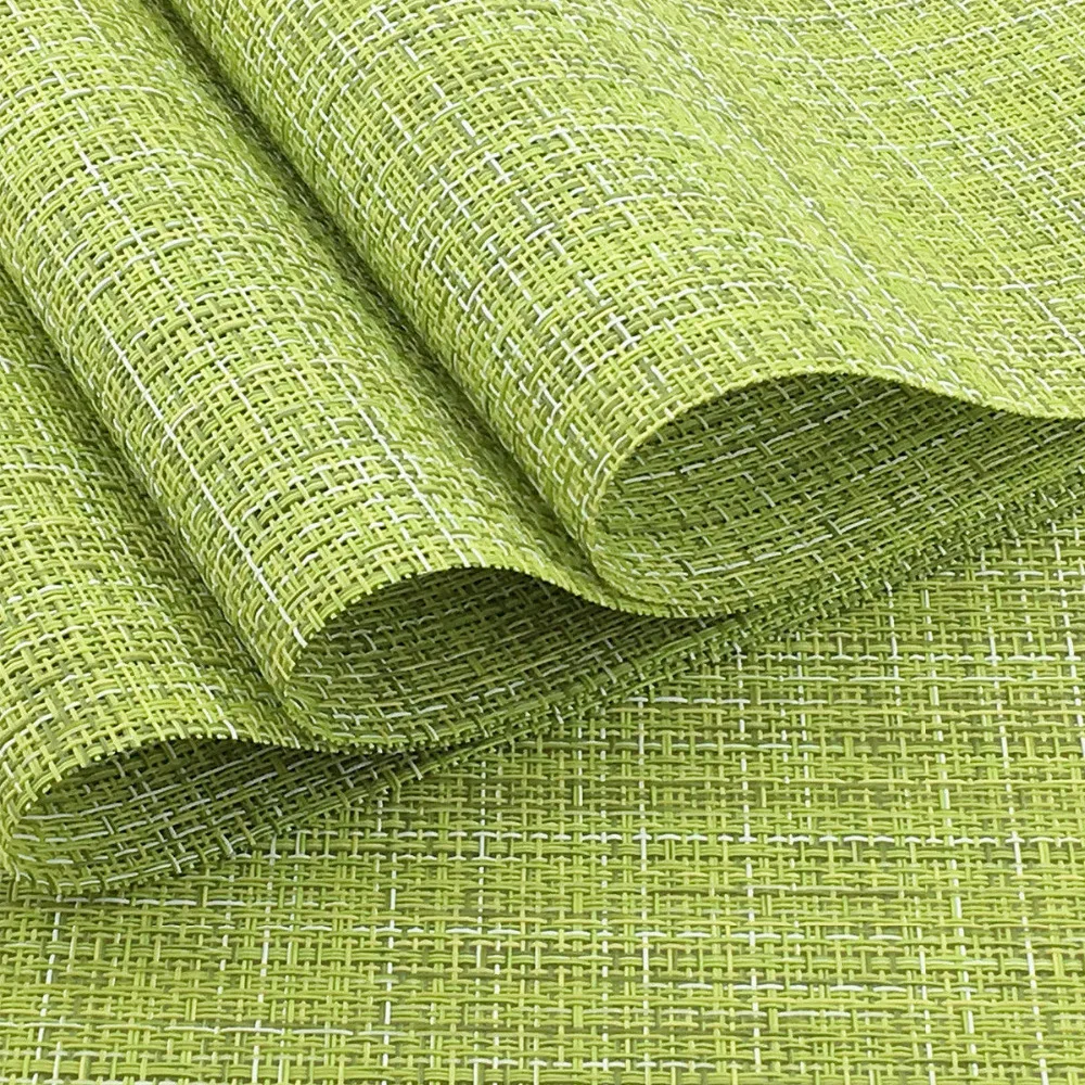 6PCS Dinner Placemat Pvc Dining Table Mat Disc Pads Green Decoration TableMat Tableware PVC Kitchen Dinning Bowl | Дом и сад