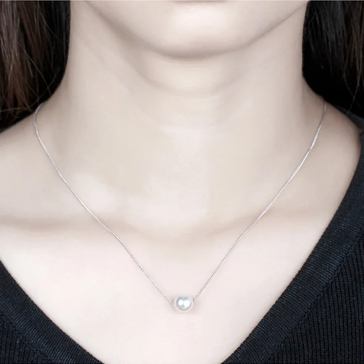 Жемчужное ожерелье BeBella с подвеской в форме шара кристаллами Swarovski модные