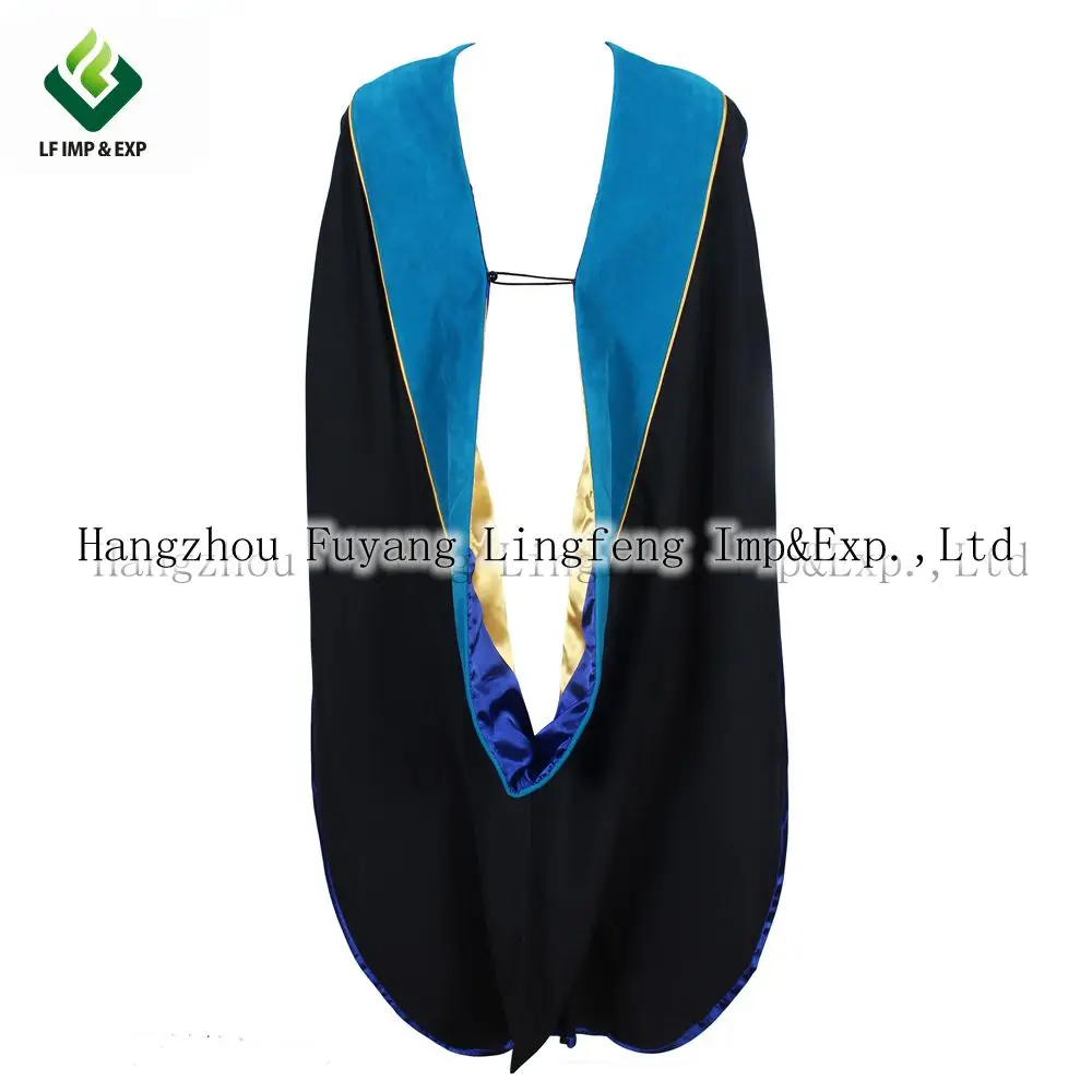 Бесплатная Доставка Моды Унисекс Deluxe Doctoral Hood 100% Полиэстер Матовая Выпускной