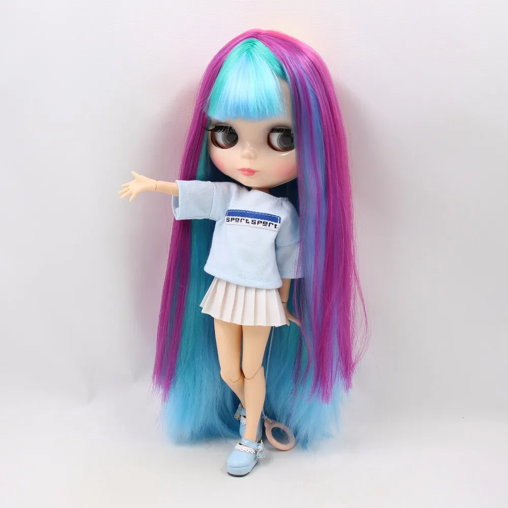 Кукла ICY DBS Blyth 1/6 bjd прямые цветные волосы разноцветные для суставов тела