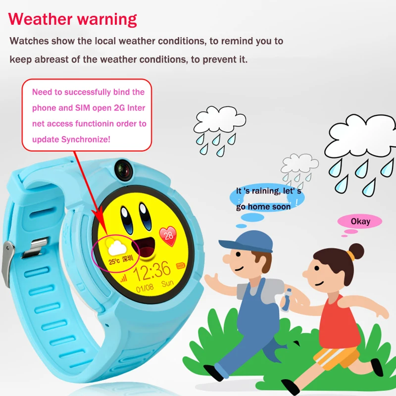 Vm50 Смарт часы для детей с Камера gps местоположение Q360 ребенка Touch smartwatch SOS Anti