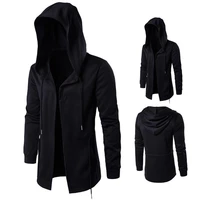 long design hoodies men fashion hip hop sweatshirt streetwear black gown coats men hooded cloak mantle hoodie 5xl sweatshirts