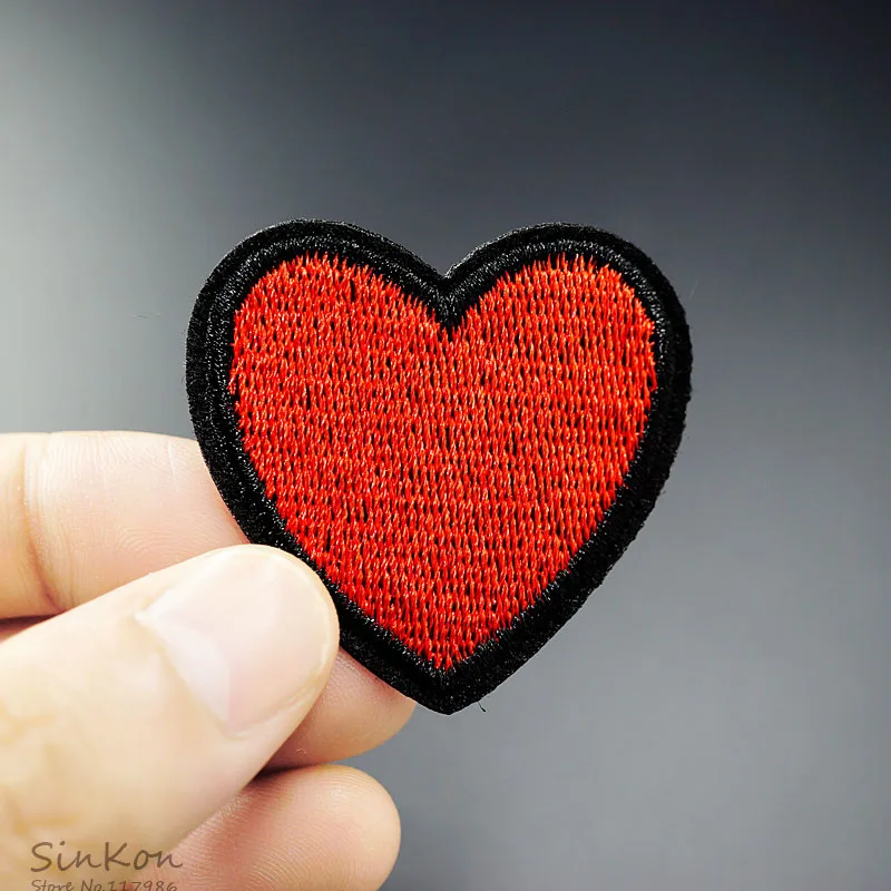 Сердце (Размер: 4.0x4.2см) Сделай Сам железная нашивка вышитая аппликация этикетка
