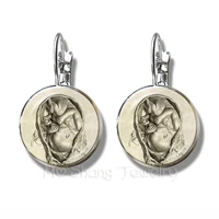 human anatomy organ earrings 16mm glass cabochon science medical punk brain eye jewelry silver plated stud earrings gif