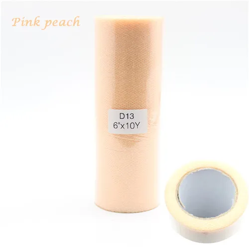 Pink peach 15 см 10yd тени с металлическим блеском тюль рулон Свадебные вечерние украшения катушка пачка упаковка для подарка на день рождения Рождество события поставки - Цвет: Pink peach