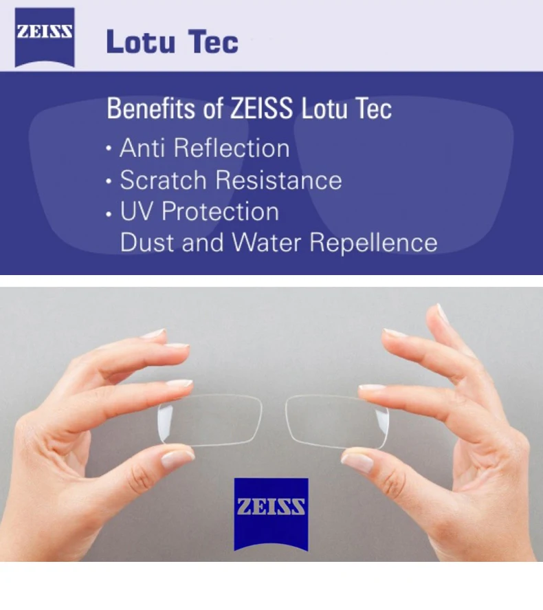 Прозрачные линзы ZEISS LotuTec 1,56 1,61 1,67 1,74 с высоким индексом близорукости оптические фотохромные переходные линзы 2 шт