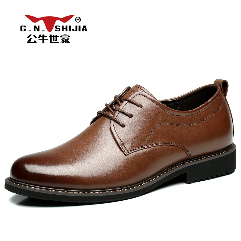 Г. Н.. ШИ ЦЗЯ Высокое Качество Браун Полное Зерно Кожа Верхних Резиновая Подошва