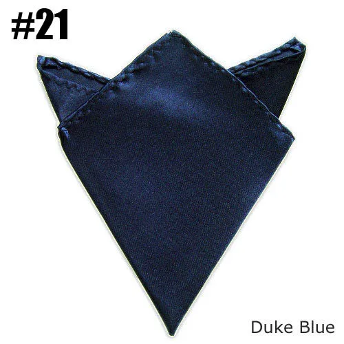 

(Duke blue) Gentlenmen Solid Pocket Squares Fashion Suit Satin Handkerchieves (24 colors for choose)
