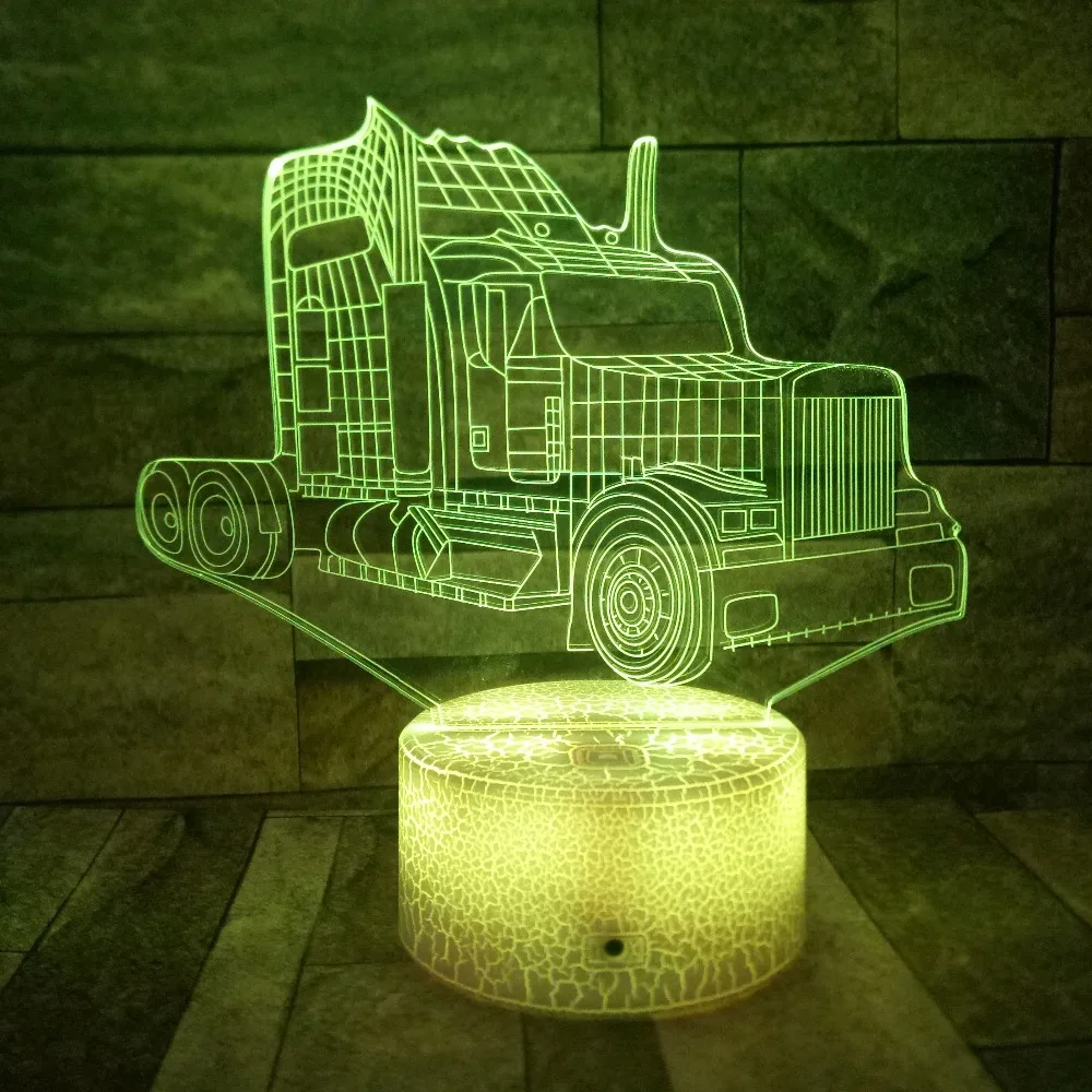 Светодиодная иллюзионная 3d лампа для грузовика настольная с сенсорным