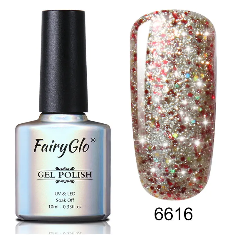 6616 Блестящий Гель-лак для ногтей FairyGlo, штамповка, лак для ногтей, 10 мл, звездная позолота, Vernis a Ongle, лак для ногтей Nagellak Lucky, Гель-лак - Цвет: 6616