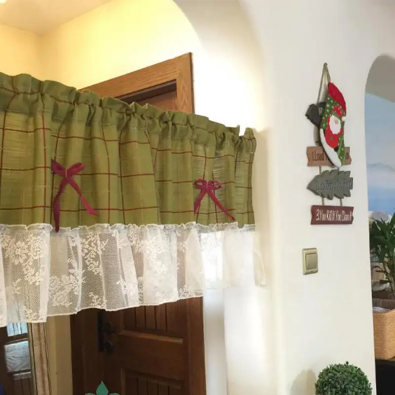 Короткие Кофе Шторы половина Кружево хлопок толстые Пастораль высокое качество