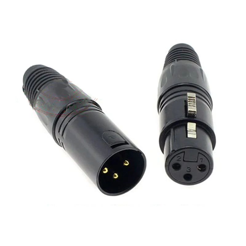 10 шт. микрофон 3 Pin XLR баланс разъем позолоченный черный штекер|Соединители| |