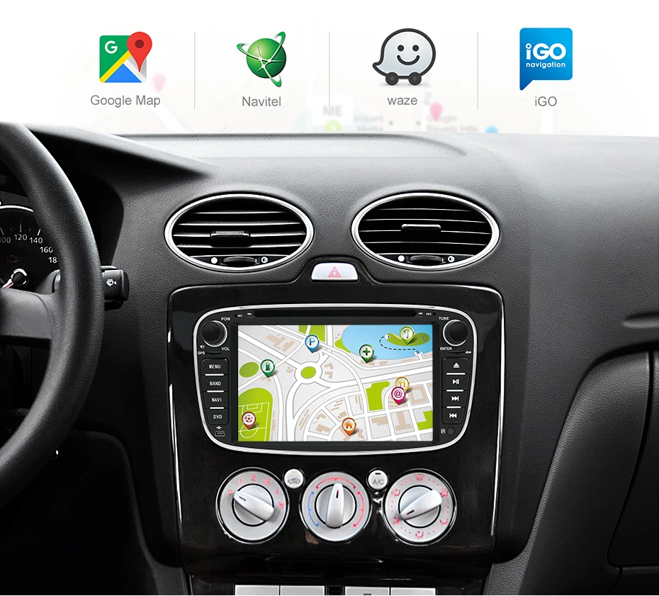 Junsun " Android 8,1 2 Din 2+ 32GB Автомобильный мультимедийный плеер gps Navi Авто DVD Радио для Ford Focus Mondeo S-Max C-Max Galaxy Kuga
