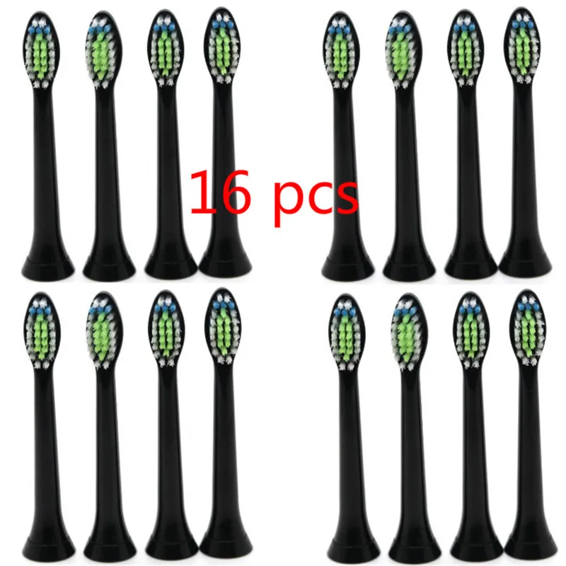 16 шт. Съемные насадки для зубной щетки для Philips Sonicare diamond dclean HydroClean Black HX6064 электрическая зубная щетка головки