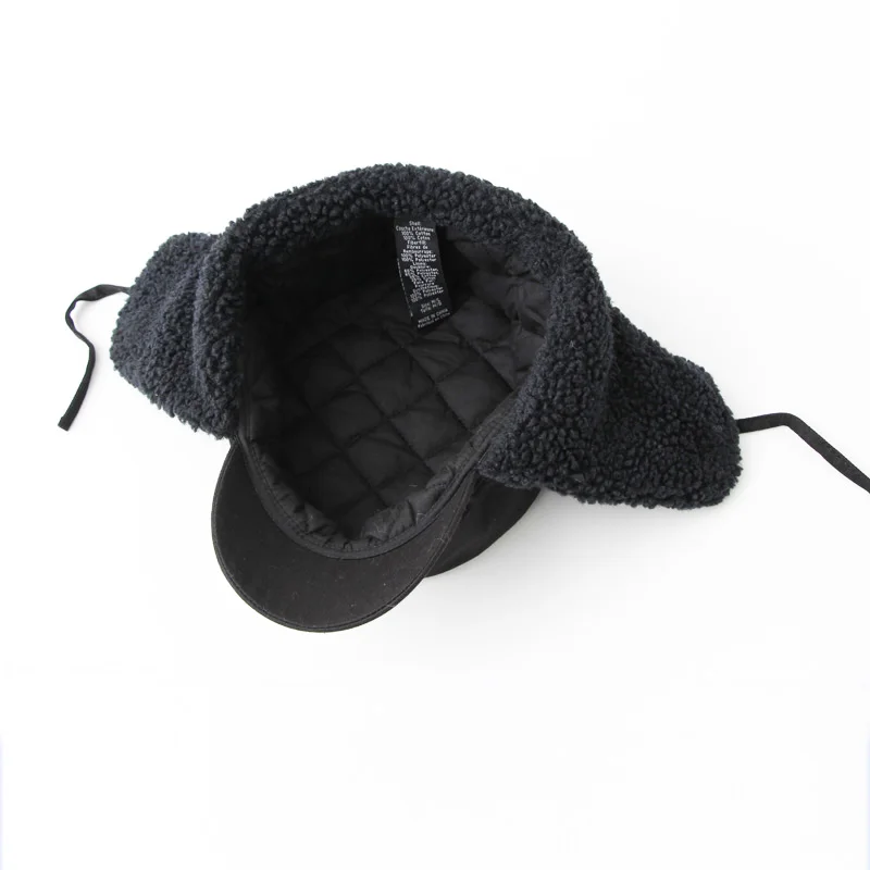Free shipping High Quality Casual Bomber Hat Man Flats caps earflap filling cotton polyester sherpa warm autumn & winter classic