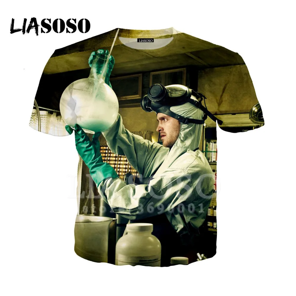 Женская и мужская футболка с 3D принтом LIASOSO короткими рукавами круглым вырезом