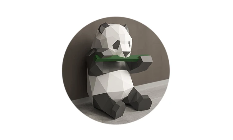 3D геометрическое украшение в виде панды на стену, креативная Милая забавная модель с национальным сокровищем, бумажная модель ручной работы, креативная домашняя мультяшная модель