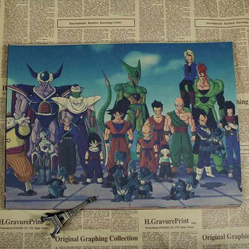 Винтажный Ретро-постер к фильму постер dragon ball аниме постер настенный арт гостиная крафт-бумага наклейки на стену плакаты и принты - Цвет: 017