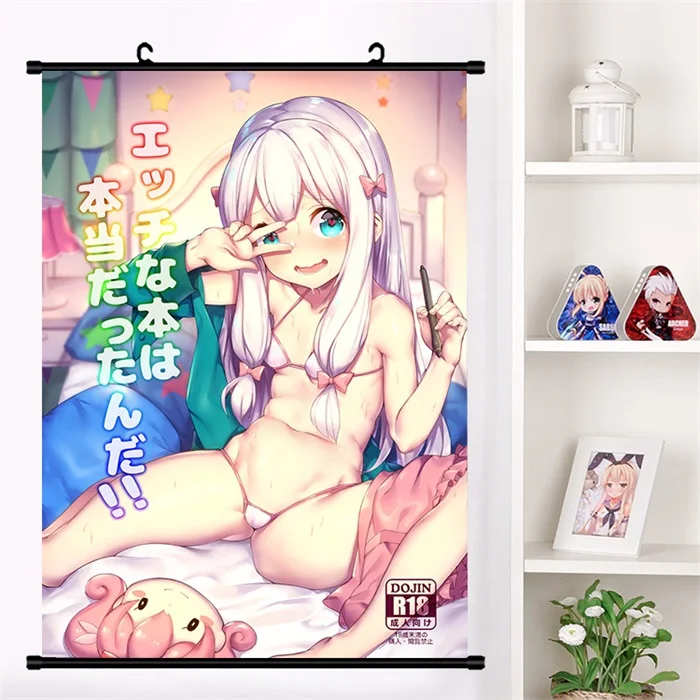 O Японского аниме "eromanga-Sensei" Izumi Sagiri милый настенный свиток Фреска плакат Настенные подвесные плакаты коллекция домашнего декора искусство - Цвет: O